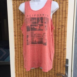 Male faded red tank top